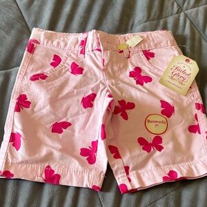Faded Glory Pink & Hot Pink Butterfly Bermuda Shorts size 4